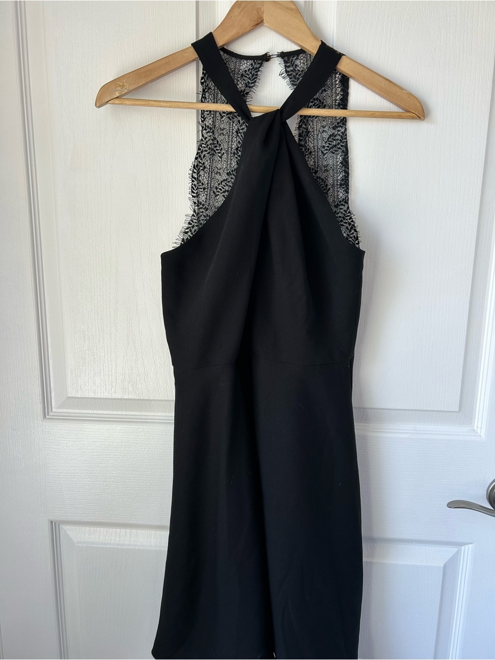 CeCe Black One-Shoulder Lace-Back Dress
